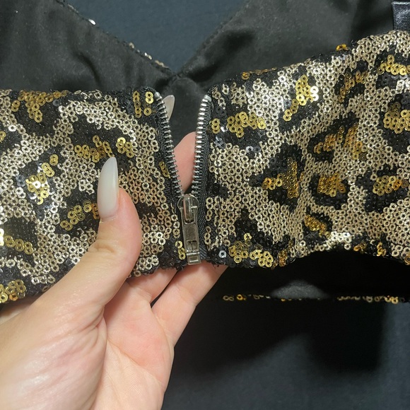 Sequined leopard print pencil skirt matching set - Picture 4 of 5